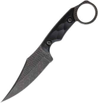 Stroup Knives HM1 Fixed, Stroup HM1 Black STW, 1095HC Carbon Steel Messer, Taktisches Messer Fingerring, Veteran Owned Knife Brand, Com2you-biwak, Sculpted G10 Messer, Handgefertigtes Tactical Fixed, Kydex Gürtelscheide, Black Stonewash Cerakote