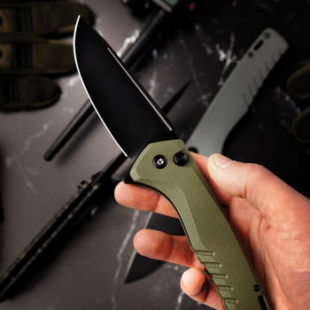 Tekto Knives F3 Charlie Button Lock oliv