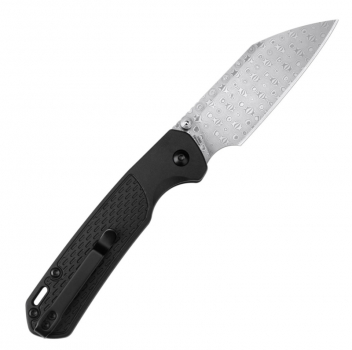 CJRB Knives J1945D-BK Pyrite-Light Damascus Black FRN