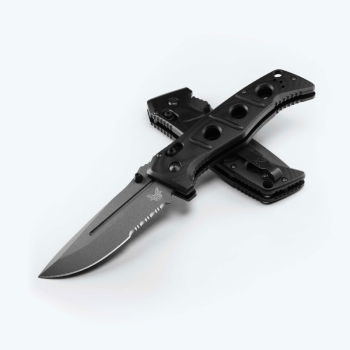 Benchmade 275SGY-03, Benchmade Adamas Combo Edge, Adamas MagnaCut Black, Benchmade Wellenschliff schwarz, Tactical Klappmesser, AXIS Lock, robustes Einsatzmesser