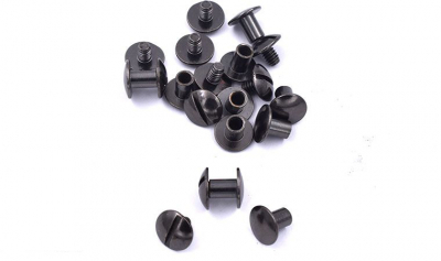 Chicago rivets Buchschrauben Schwarz 7 mm 10 Stück