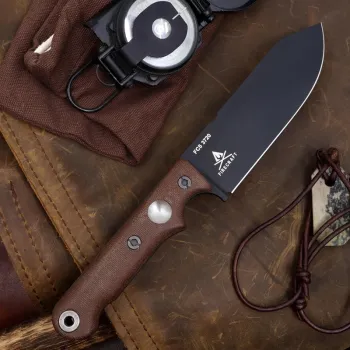 White River Firecraft 5, Firecraft FC5 Saddle Brown, CPM S35VN Black Cerakote, White River Knives Deutschland, Bushcraft Messer 5 Zoll, Com2you-biwak, Survival Messer Micarta, Outdoormesser Feuerstahl, Kydexscheide Feuerstarter