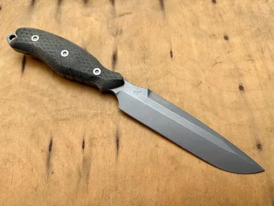 BMC Bladeworks M28, BMC M28 Solifuge, D2 Werkzeugstahl Messer, Grey PVD Outdoormesser, Grey Canvas Micarta Fixed Blade, Bushcraft Messer D2, BMC Knives Deutschland, Kydex Outdoormesser, Com2you-biwak