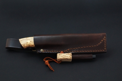 EnZo Trapper 95 O1 Knife / Maserbirke / Feuerstahl