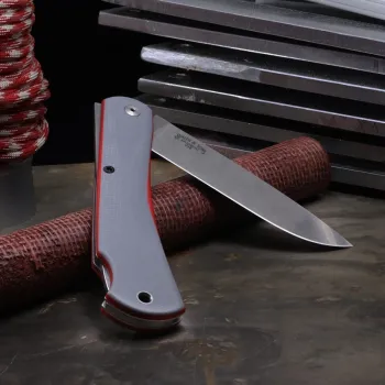 White River Mudbug Gray G10, White River Mudbug Red Liner, White River Knives Taschenmesser, Sodbuster Klappmesser G10, CPM-154 Backlock, White River Deutschland, Com2you-biwak, EDC Taschenmesser grau