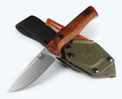 Benchmade 15650-COM SlipRidge Fixed, Holz + Gut Hook