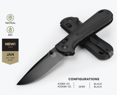 Benchmade 430BK-02 Redoubt Axis Black Grivory