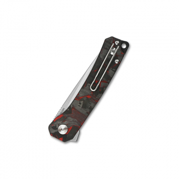QSP Knife QS139-F1 Osprey Carbon Fiber overlay Red G10