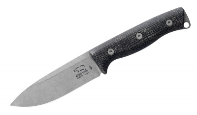 White River Knives Ursus 45 Black Burlap Micarta