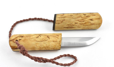 Eräpuu Curly Birch Pocket Knife nordisches Cordknife puukko