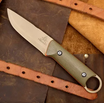 White River Firecraft FC-PKO Puukko FDE Green/Orange Micarta – Ansicht 2