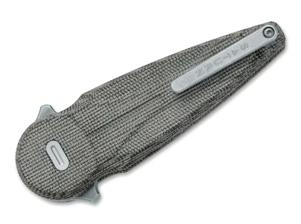 Fox Knives Saturn Flipper N690 OD Green Micarta – geschlossen, Clipseite