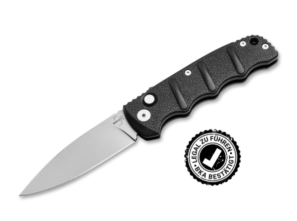 Böker Plus Kalashnikov Nonlock, DropPoint blank, §42a konforme Messer, Kalashnikov 42 silberne Klinge, D2 Stahl Taschenmesser, legal führbares Messer Deutschland, EDC Messer ohne Verriegelung.