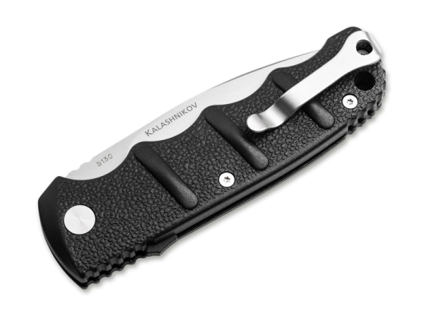 Böker Plus Kalashnikov Nonlock, DropPoint blank, §42a konforme Messer, Kalashnikov 42 silberne Klinge, D2 Stahl Taschenmesser, legal führbares Messer Deutschland, EDC Messer ohne Verriegelung.