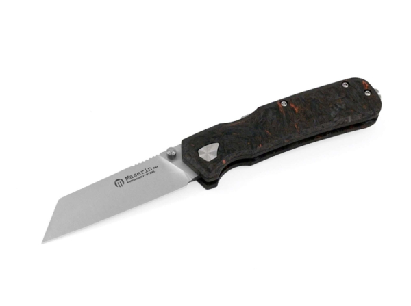 Maserin Messer Pulse Tanto Fatcarbon Dark Matter Black Orange
