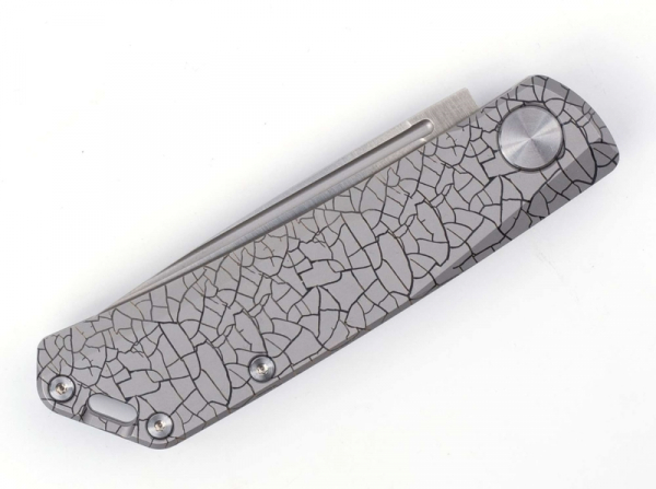 Real Steel Luna Titanium Grey Crackle Slipjoint