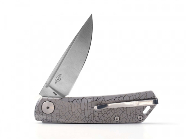 Real Steel Luna Titanium Grey Crackle Slipjoint