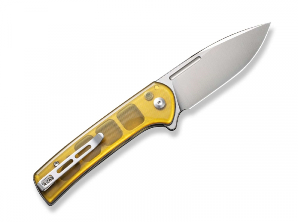 CIVIVI Knives Conspirator Button Lock Ultem Amber