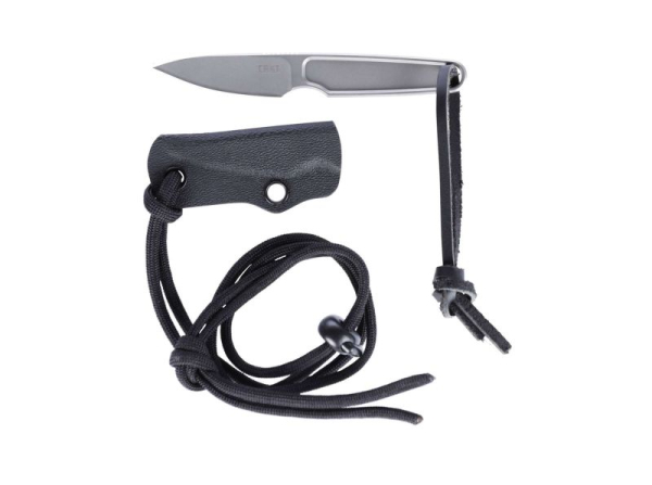CRKT HangTi Silver Fixed Blade Neck Knife Titan Messer
