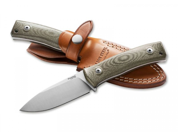 LionSteel Hunting M4 Green Canvas Micarta outdoor bushcraft messer