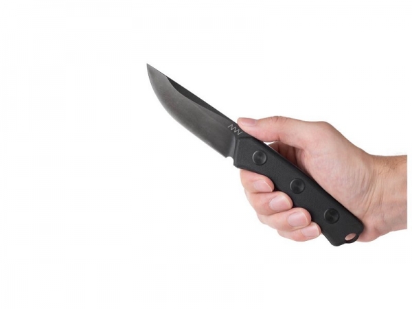 acta non verba knives p200 mk ll all black stonewash glatte klinge leder