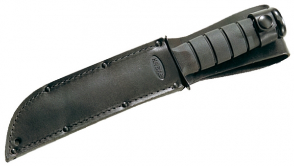 Ka-BaR Kampfmesser Black glatt/Lederscheide