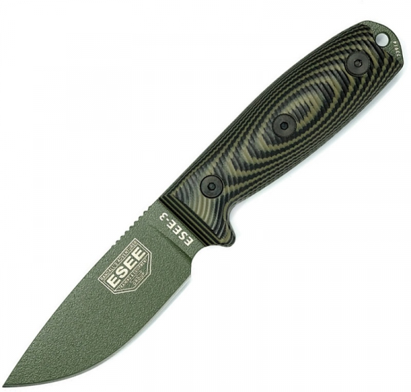 ESEE Knives Model 3 3D OD Green Fixed Blade OD survival outdoor messer