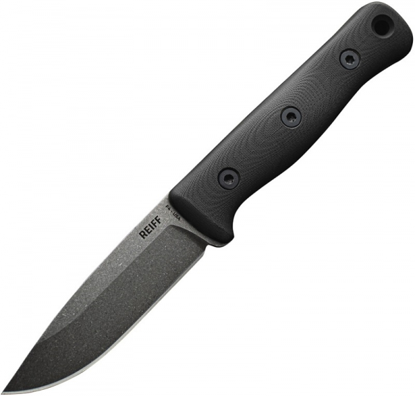 Reiff Knives F4 Bushcraft Survivalmesser Black Leder