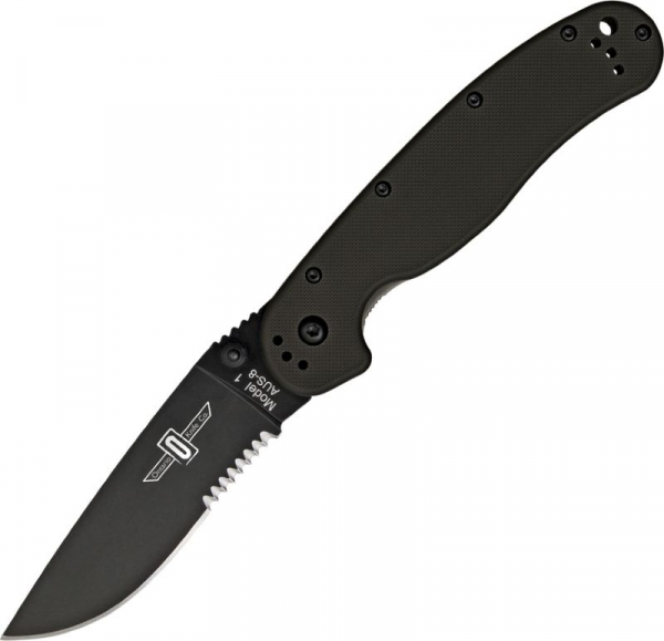 Ontario Knives RAT 1 BS AUS8 (Black Serrated)