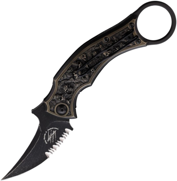 Bastinelli Knives Mako Linerlock Serrated Bronze
