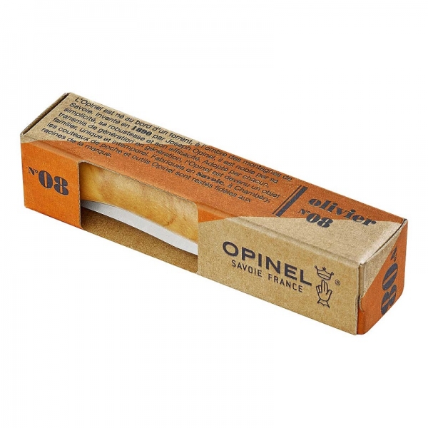 Opinel-Messer, Größe 8, rostfrei, Olivenholz
