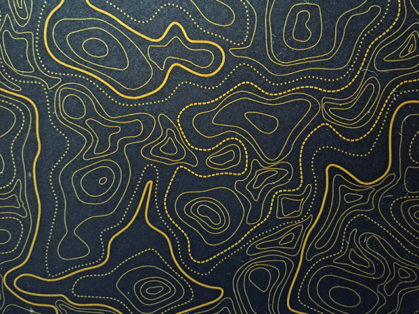 Kydex Liquid Metal TOPO Map Gold Reversed Infused 2mm 30x30 (900cm²)