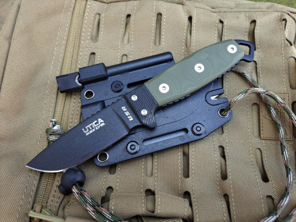 UTICA Knives SURVIVAL S3 Green Kydexscheide Feuerstahl