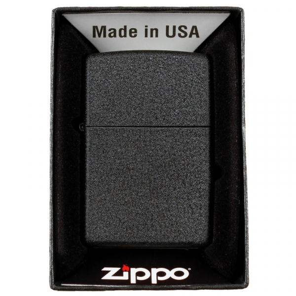 Zippo Benzinfeuerzeug Schwarz Matt Black Crackle