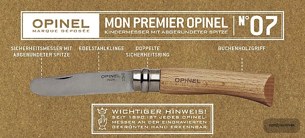 Opinel Kindermesser, rostfrei, Buchenholz