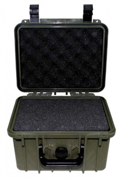 Kunststoff Transport Outdoor Box Case wasserdicht 26,7 x 23,9 x17,6 cm OD oliv
