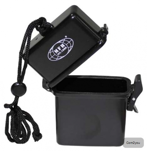 Kunststoff-Box wasserdicht Nackenband schwarz