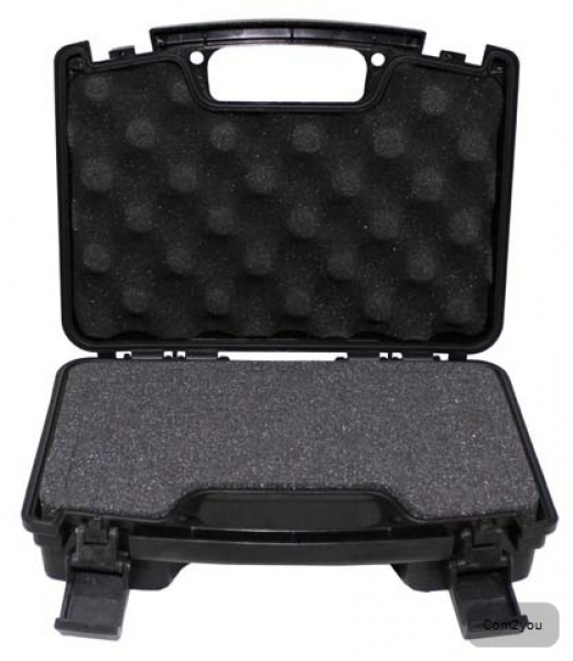 Pistolen-Koffer, Kunststoff, klein, abschließbar, schwarz