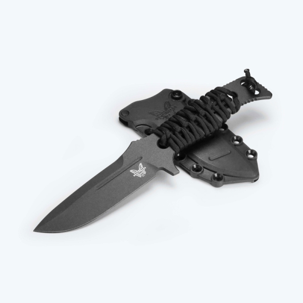 Benchmade 375BK-02, Fixed Adamas MagnaCut, Benchmade Feststehend, Tactical Fixed Blade, Skelettiertes Messer, Paracord Messer, Benchmade Survival, Cobalt Black