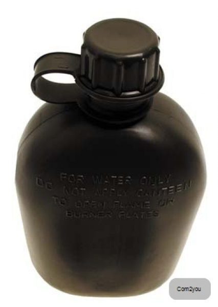 US Plastikfeldflasche, ohne Bezug, oliv