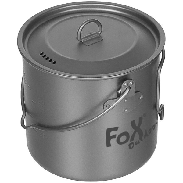 Fox Outdoor Titan Topf mit Deckel Klappgriffe ca. 1,1 L