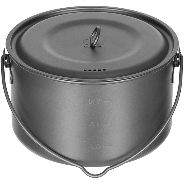 Fox Outdoor Titan Topf mit Deckel Klappgriffe ca. 1,95 L