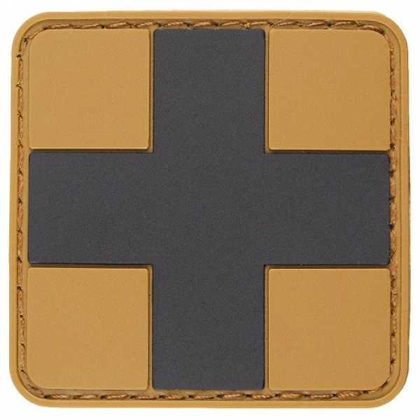Patch Klettabzeichen erste Hilfe schwarz/desert 3D ca. 5 x 5 cm groß