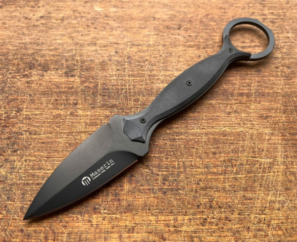 Maserin 922/T Neck Knife Spear Point Black G10