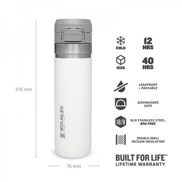 Stanley Quick Flip Water Bottle 0.7l weiß