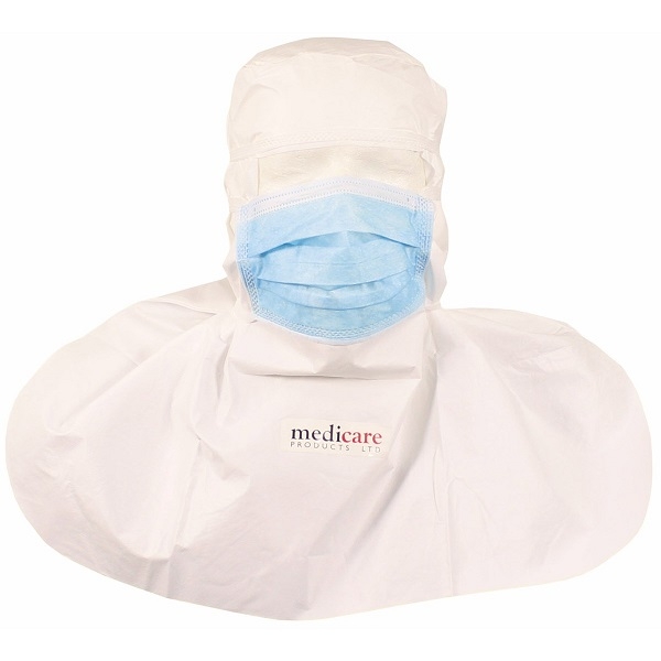 Atemmaske der britischen Armee Mundschutz mit Kopfhaube, entwickelt für die brit. Armee, zum Schutz vor dem Ebola-Erreger.Atemmaske der britischen Armee op maske