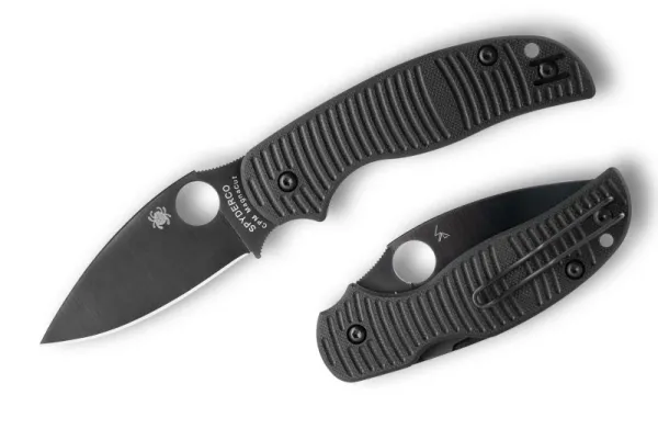 Spyderco Sage 5 Salt, C123GPBKMCBK, Sage 5 MagnaCut Black, CPM Magnacut schwarz, Spyderco Salt All Black, Compression Lock, Rostfreies Taschenmesser, Taktisches EDC, Com2you-biwak