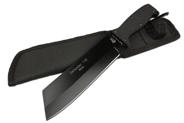 Eickhorn Defender 130 black, Haumesser groß, Eickhorn 1.4110, Cordura Messerscheide, Survival Messer schwer, Eickhorn Solingen, Com2you-biwak, Outdoor Messer