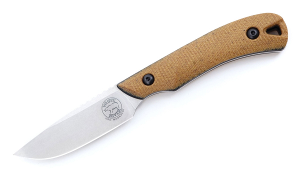 White River Knives Axiom Natural Canvas Micarta Magnacut