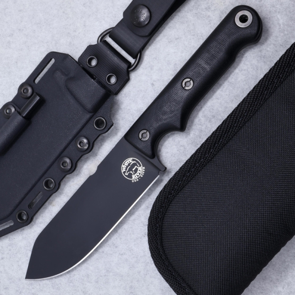 White River Firecraft 5, Firecraft Blackout, Bushcraft Messer S35VN, White River Knives Germany, Survivalmesser feststehend, Heavy Duty Outdoormesser, Micarta Griff, Cerakote Messer